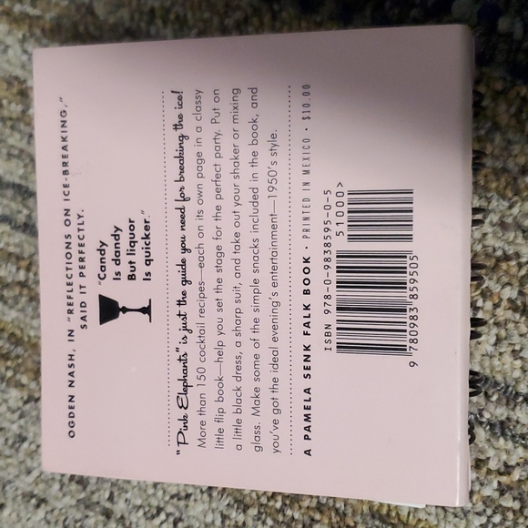 Egg & Dart Pink Elephants Spiral Bound Drink Recipes 2011 First Edition - Picture 5 of 7